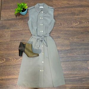 Calvin Klein belted safari dress